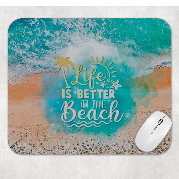 Life Is Better On The Beach Custom Non Slip Computer Mouse Pad - Picture 1 of 1